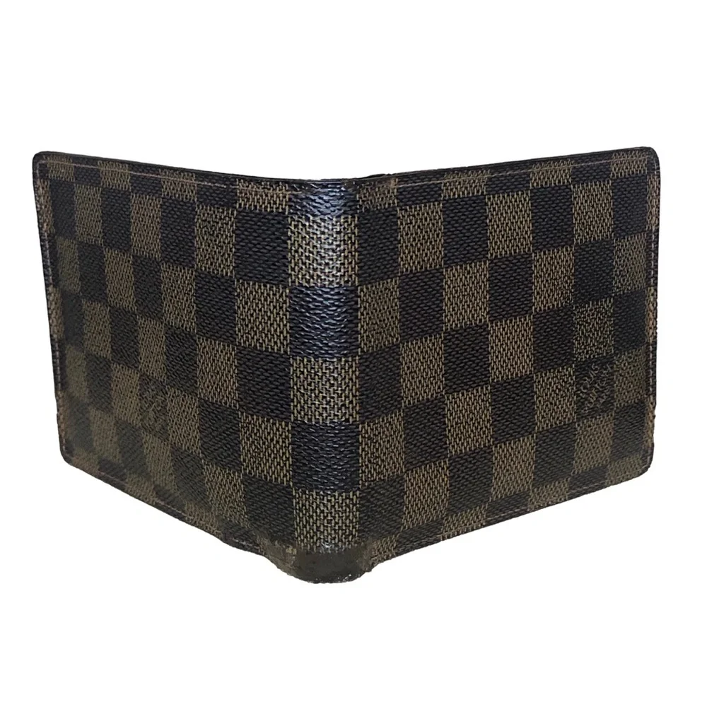 LOUIS VUITTON Damier Ebene Portefeiulle Florin Bifold Brown Wallet w ID Holder